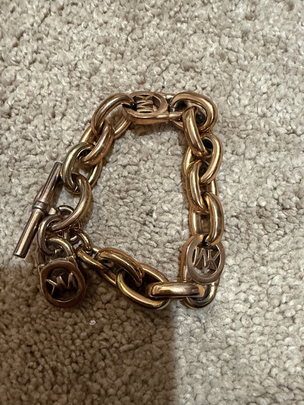 Michael Kors Gold Chain-Link Charm Bracelet